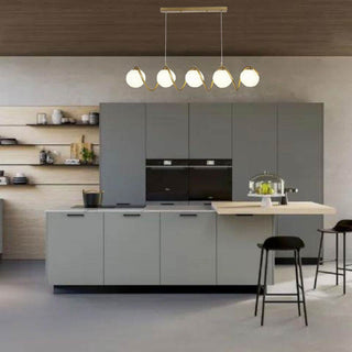 Lampadario twister con 5 sfere lampada decorativa oro attacco G9