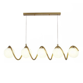 Lampadario twister con 5 sfere lampada decorativa oro attacco G9
