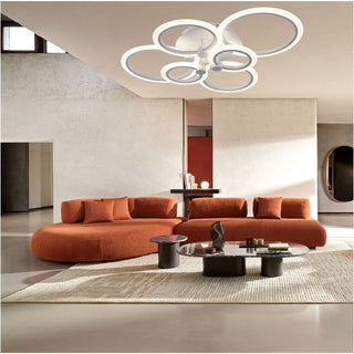 Plafoniera led 6 anelli 51 watt tecnologia CCT con switch luce