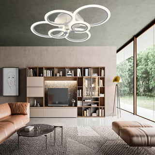 Plafoniera led 6 anelli 51 watt tecnologia CCT con switch luce