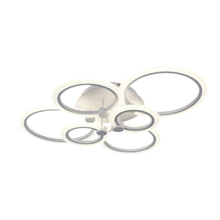 Plafoniera led 6 anelli 51 watt tecnologia CCT con switch luce