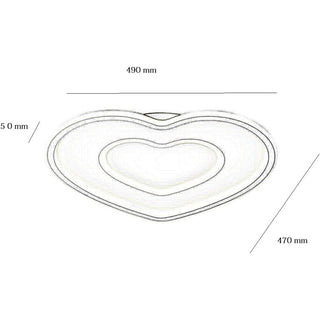 Plafoniera LED moderna a cuore 63 watt luce fredda calda naturale