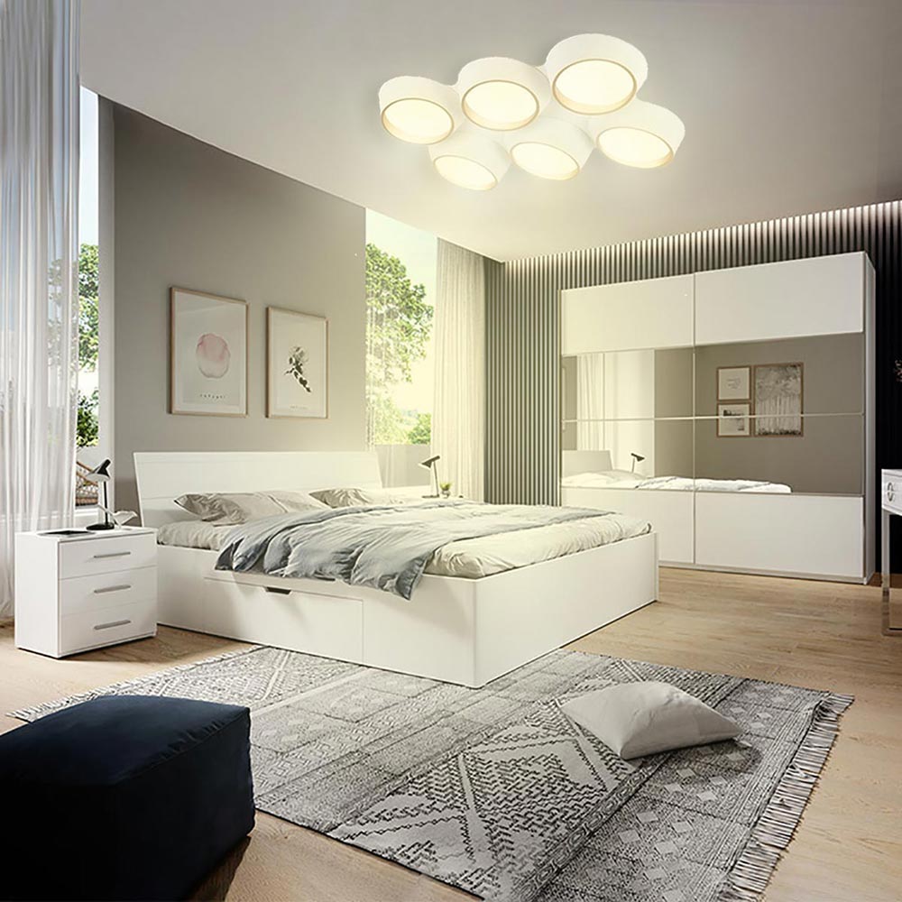 Plafoniera a led 120 watt lampadario da soffitto 6 cerchi irregolari a e oro luce fredda 6500k calda 3000k naturale 4000k