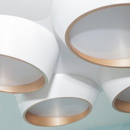 Plafoniera a led 120 watt lampadario da soffitto 6 cerchi irregolari a e oro luce fredda 6500k calda 3000k naturale 4000k