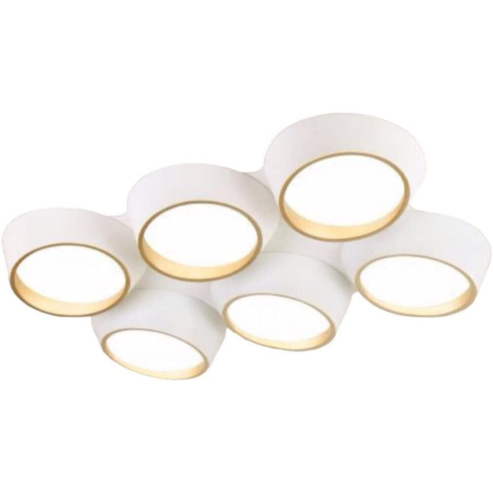 Plafoniera a led 120 watt lampadario da soffitto 6 cerchi irregolari a e oro luce fredda 6500k calda 3000k naturale 4000k