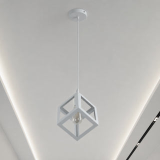 Lampadario da soffitto a sospensione 3d stile geometrico cubo E27