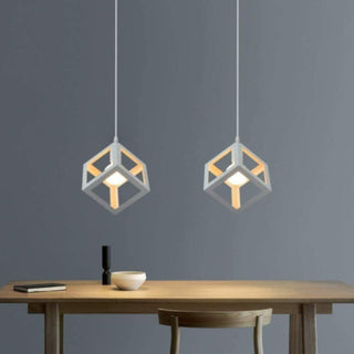 Lampadario da soffitto a sospensione 3d stile geometrico cubo E27