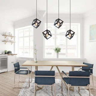 Lampadario da soffitto a sospensione 3d stile geometrico cubo E27