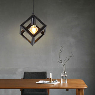 Lampadario da soffitto a sospensione 3d stile geometrico cubo E27
