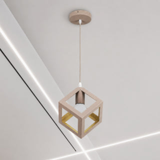Lampadario da soffitto a sospensione 3d stile geometrico cubo E27