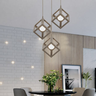 Lampadario da soffitto a sospensione 3d stile geometrico cubo E27