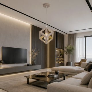 Lampadario da soffitto a sospensione 3d stile geometrico cubo E27