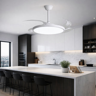 Lampadario LED 40W ventilatore 30W telecomando elica richiudibile CCT