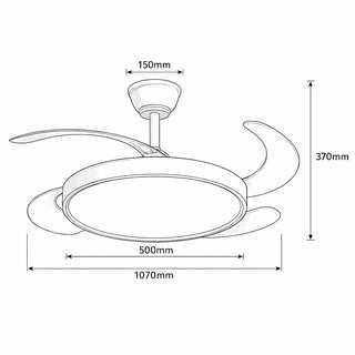 Lampadario LED 40W ventilatore 30W telecomando elica richiudibile CCT