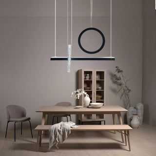 Lampadario led nero 80 watt cristalli in acrilico luce 6500k 4000k