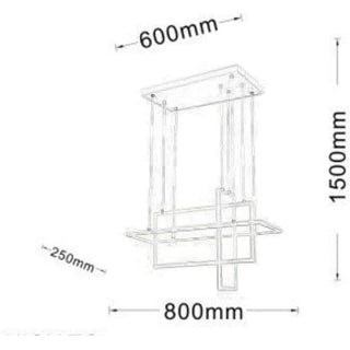Lampadario led geometrico 76 watt 3 rettangoli luce 6500K 3000K 4000k