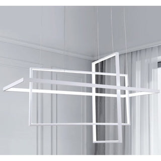 Lampadario led geometrico 76 watt 3 rettangoli luce 6500K 3000K 4000k