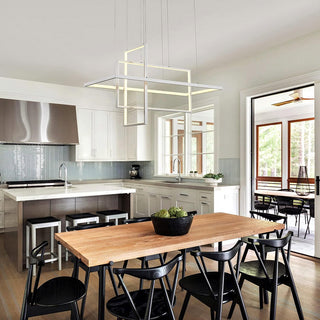 Lampadario led geometrico 76 watt 3 rettangoli luce 6500K 3000K 4000k