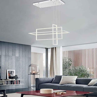 Lampadario led geometrico 76 watt 3 rettangoli luce 6500K 3000K 4000k
