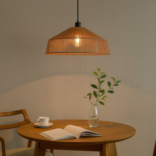 Lampadario a sospensione con corda intrecciata rattan attacco E27