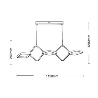 Lampadario LED a sospensione 45 Watt design geometrico tecnologia CCT