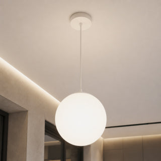 Lampadario moderno bianco a sospensione con sfera bianche attacco E27