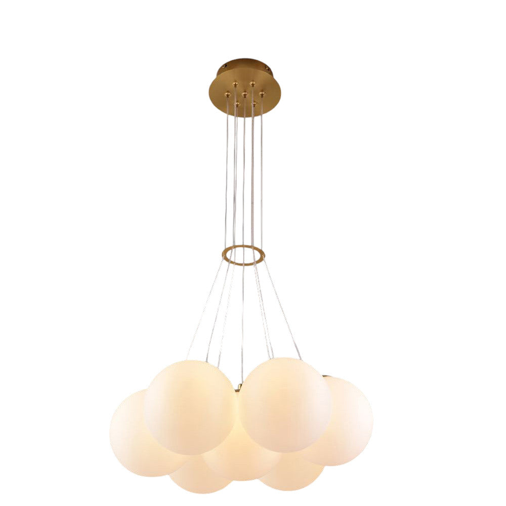 Lampadario a sospensione bronzo lampada minimal da soffitto con sette sfere attacco G9