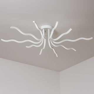 Plafoniera lampadario led da soffitto 56W forma di sole stilizzato CCT