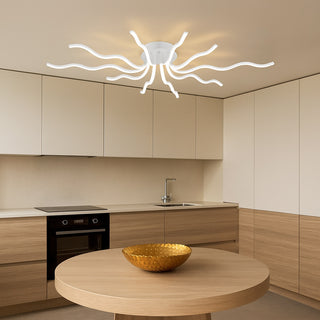 Plafoniera lampadario led da soffitto 56W forma di sole stilizzato CCT