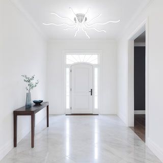 Plafoniera lampadario led da soffitto 56W forma di sole stilizzato CCT