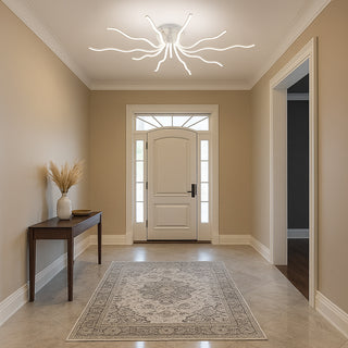 Plafoniera lampadario led da soffitto 56W forma di sole stilizzato CCT