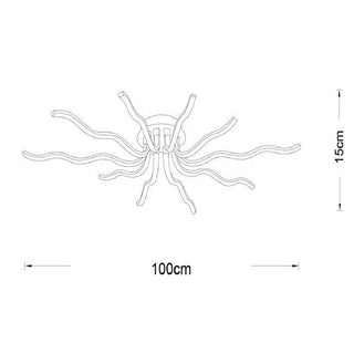 Plafoniera lampadario led da soffitto 56W forma di sole stilizzato CCT