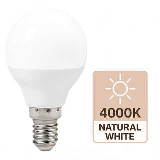 Lampadina led a sfera 8 watt E14 luce fredda calda naturale