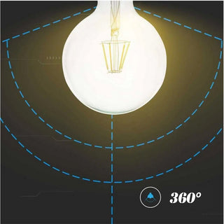 Lampadina led filamento in vetro trasparente 8W E27 globo G125 2700k