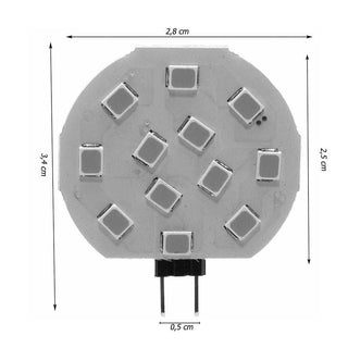 Set 4 Lampadina tonda a piastra 12 led G4 2W luce 6500k 3000k 4000k