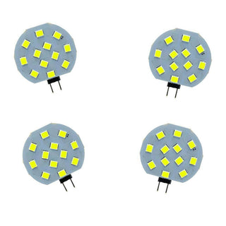 Set 4 Lampadina tonda a piastra 12 led G4 2W luce 6500k 3000k 4000k
