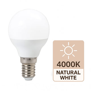 Lampadina led a sfera 6 watt E14 luce fredda calda naturale