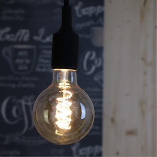 Lampadina led E27 globo G95 4 watt filamento a torciglione luce calda