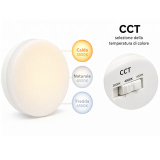 Lampadina led GX53 12W con switch tecnologia CCT 3000k 65000k 4000k