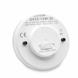 Lampadina led GX53 12W con switch tecnologia CCT 3000k 65000k 4000k