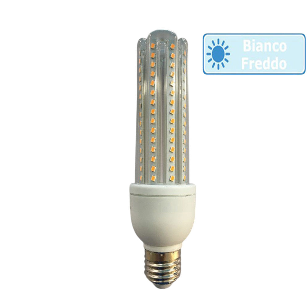 Lampadina led tubolare attacco E27 12 watt luce calda 3000k naturale 4000k e bianca fredda 6500k luce illuminazione