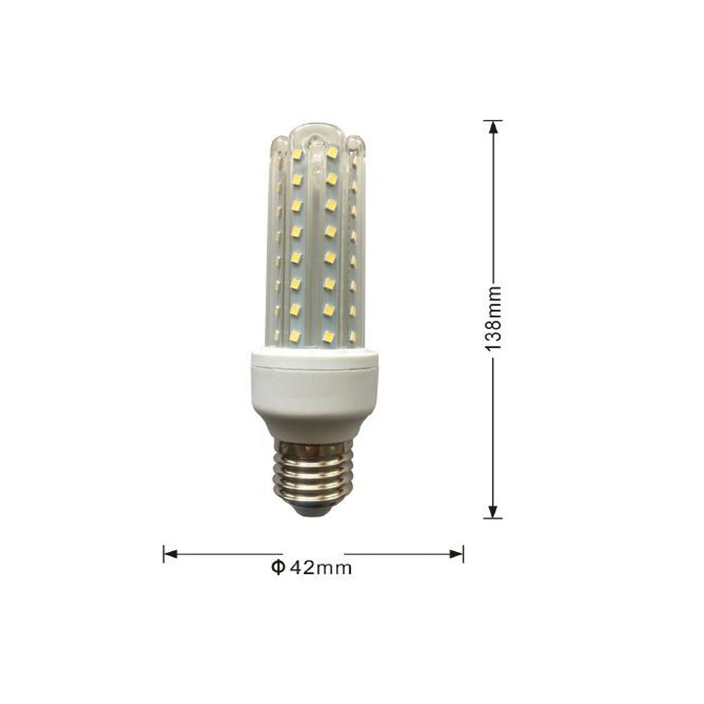 Lampadina led tubolare attacco E27 12 watt luce calda 3000k naturale 4000k e bianca fredda 6500k luce illuminazione