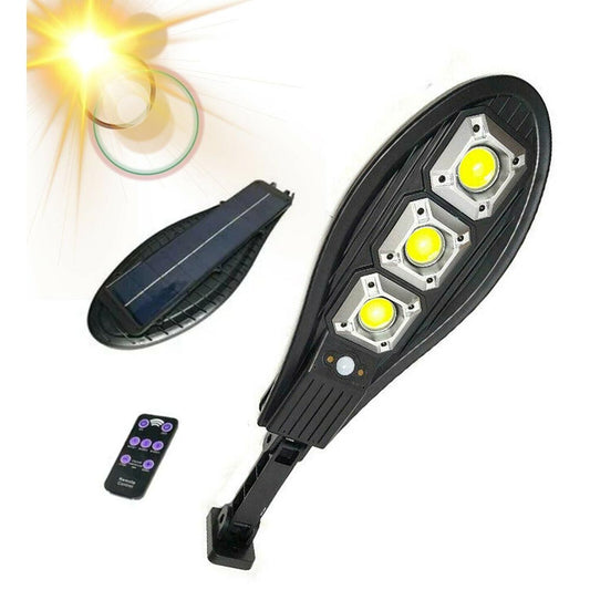 Lampione stradale solare 3 led cob con sensore crepuscolare e di movimento 3 modalità di luce con telecomando