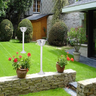 Lampione giardino 86 cm lanterna  con attacco E27 grigio e bianco IP44