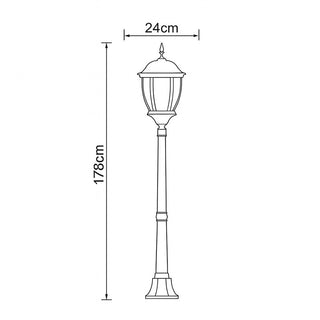 Lampione lanterna vintage New York da giardino 178 cm attacco E27 IP55