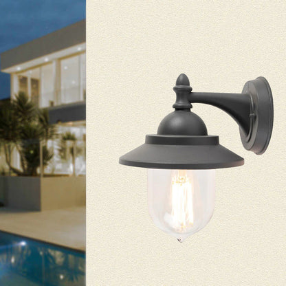 Lanterna da parete applique per giardino facciate terrazzo stile retrò lampada da muro grigio e bianco  E27 IP44