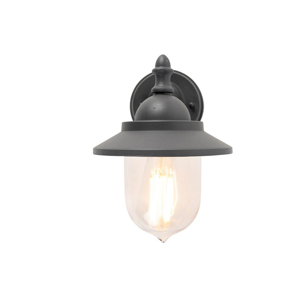Lanterna da parete applique per giardino facciate terrazzo stile retrò lampada da muro grigio e bianco  E27 IP44