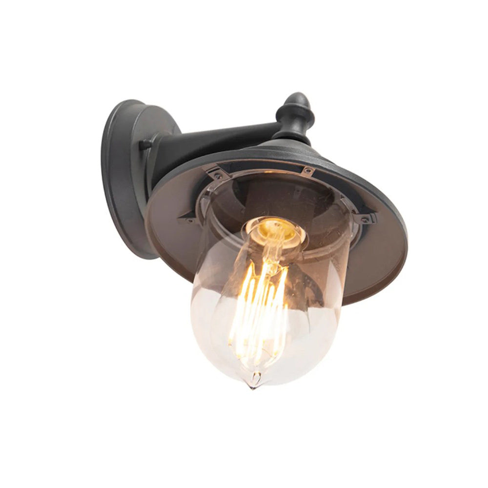 Lanterna da parete applique per giardino facciate terrazzo stile retrò lampada da muro grigio e bianco  E27 IP44