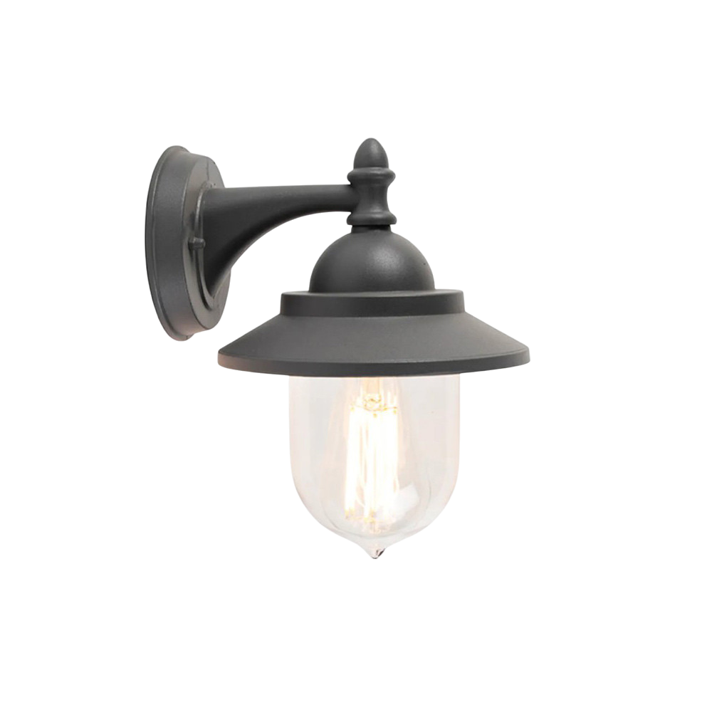 Lanterna da parete applique per giardino facciate terrazzo stile retrò lampada da muro grigio e bianco  E27 IP44
