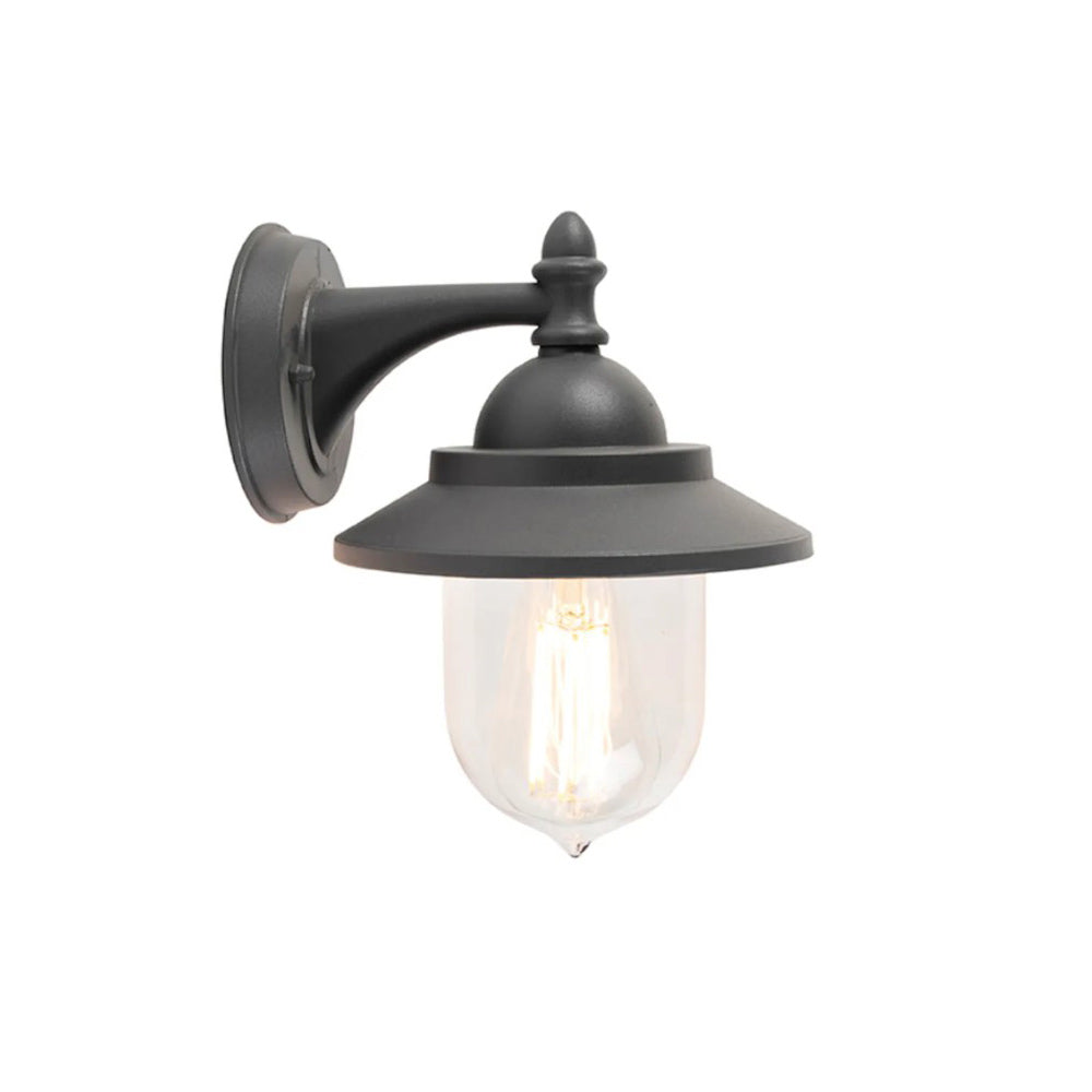 Lanterna da parete applique per giardino facciate terrazzo stile retrò lampada da muro grigio e bianco  E27 IP44